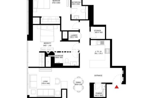 דירה למכירה ב Mohammed Bin Rashid City, Dubai, איחוד האמירויות  2 חדרי שינה, 119 מ"ר, מספר 633533 - תמונה 3