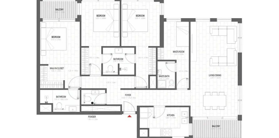 Apartmen di Olfah di Muwaileh Commercial, Sharjah, UAE 3 bilik tidur, 148.82 meter persegi № 714106