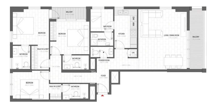 Apartmen di Olfah di Muwaileh Commercial, Sharjah, UAE 3 bilik tidur, 151.8 meter persegi № 714107
