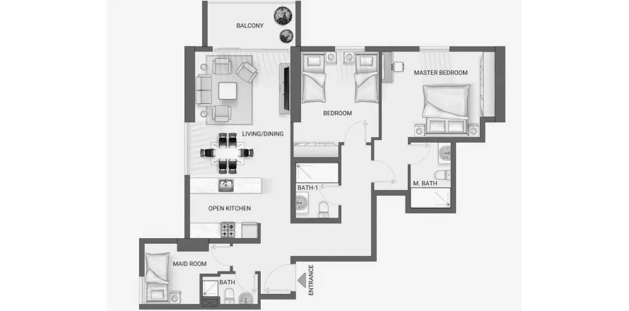 Apartamento en Jumeirah Village Circle, Dubai, EAU 2 dormitorios, 104.92 m² № 713528
