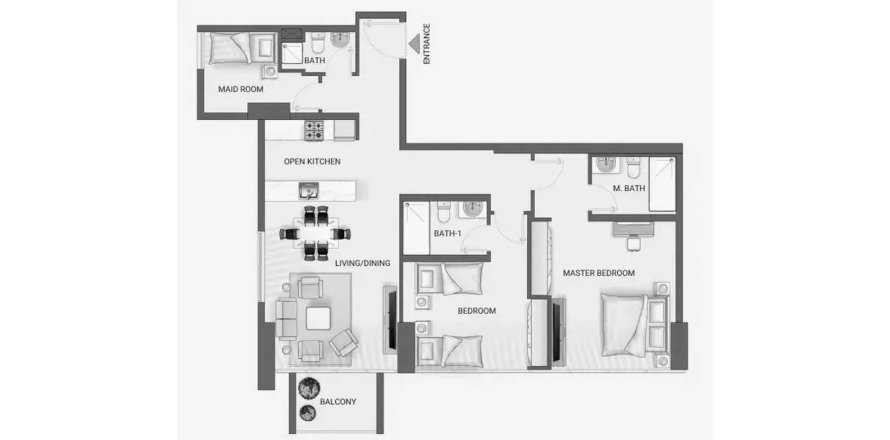 Apartamento en Jumeirah Village Circle, Dubai, EAU 2 dormitorios, 107.29 m² № 713527