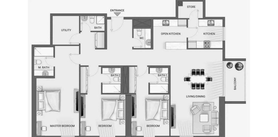 Apartamento en Jumeirah Village Circle, Dubai, EAU 3 dormitorios, 174.49 m² № 713530