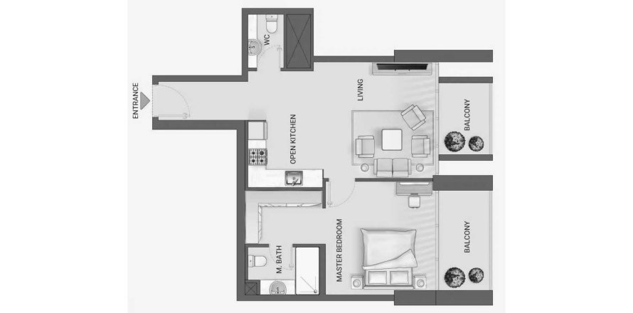 Apartamento en Jumeirah Village Circle, Dubai, EAU 1 dormitorio, 68.36 m² № 713524