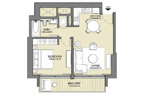 Apartament në Downtown Dubai (Downtown Burj Dubai), Emiratet e Bashkuara Arabe 1 dhomë gjumi, 66.89016000 m2. № 739459 - Foto 13