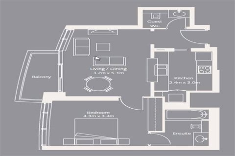 Apartment in Downtown Dubai (Downtown Burj Dubai), UAE 1 bedroom, 69 sq.m. № 668561 - photo 17