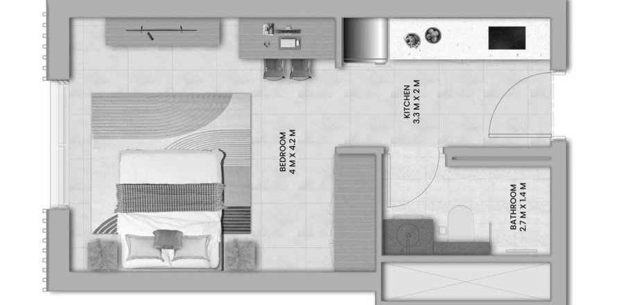 Dzīvoklis Nouran Living Saadiyat Island, Abu Dhabijā, AAE 1 istaba, 29.8 m2 Nr. 760021