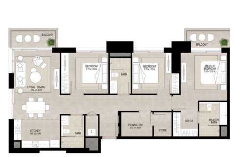Lakás itt: Town Square, Dubai, EAE, 3 hálószoba, 155.1 m², azonosító: 760267 - fénykép 10