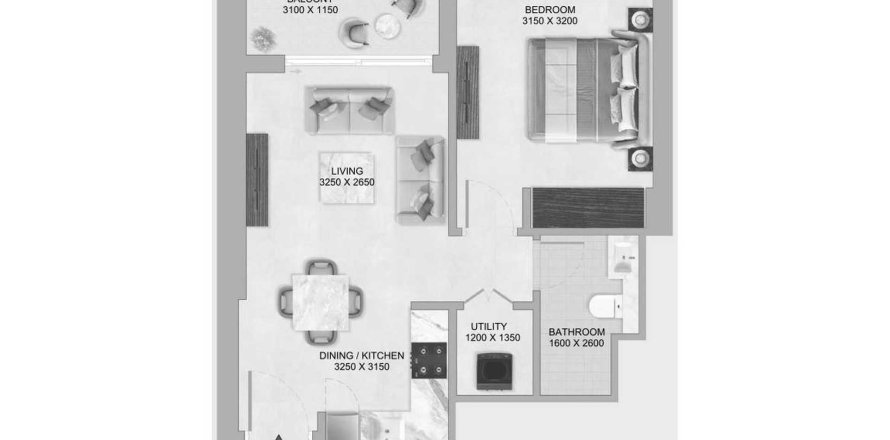 Apartament w Nadd Al Sheba, Dubai, ZEA 1 sypialnia, 51.2 mkw. nr 662194