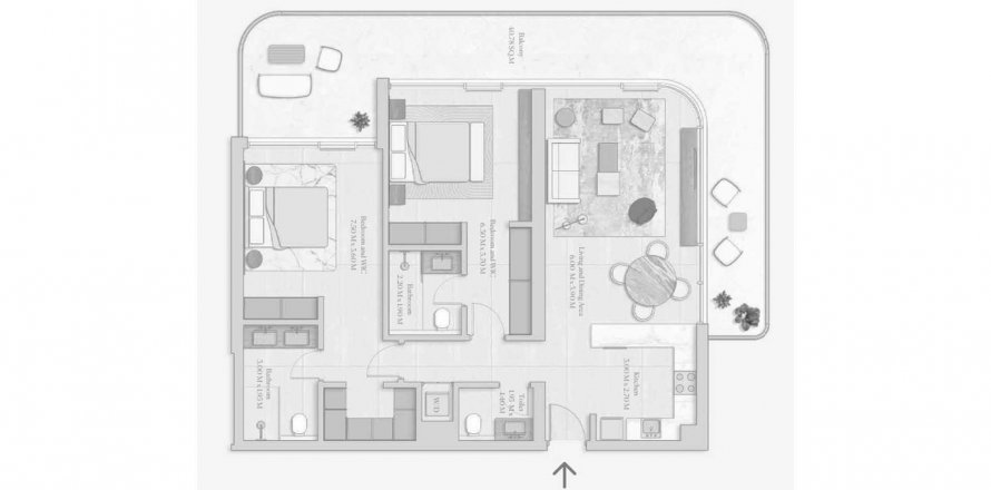 Apartment in Esme Beach Residences in Dubai, UAE 2 bedrooms, 142.63 sq.m. № 637932