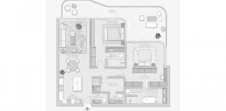 Apartment in Esme Beach Residences in Dubai, UAE 2 bedrooms, 160.82 sq.m. № 637934