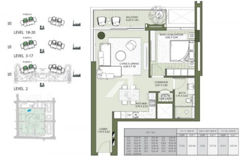 Apartmen di City Walk, Dubai, UAE 1 bilik tidur, 81.5 meter persegi № 641924 - foto 16