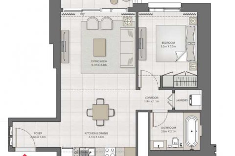 Müüa korter asukohaga Dubai Creek Harbour (The Lagoons), AÜE: 1 magamistoaga, 75 m² Nr 637131 - pilt 4