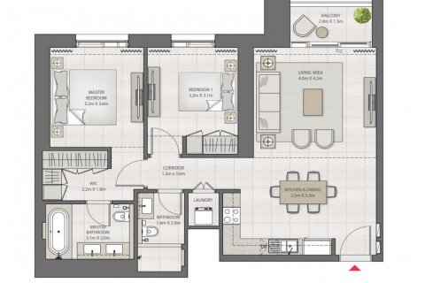 Пәтер CREEK EDGE, Dubai Creek Harbour (The Lagoons), Дубай, БАӘ-да 2 жатын бөлмелер, 97 м² № 637129 - фото 4