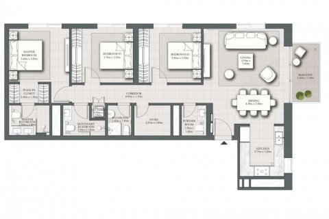 Apartament në PARK HORIZON në Dubai Hills Estate, Emiratet e Bashkuara Arabe 3 dhoma gjumi, 126 m2. № 637173 - Foto 4