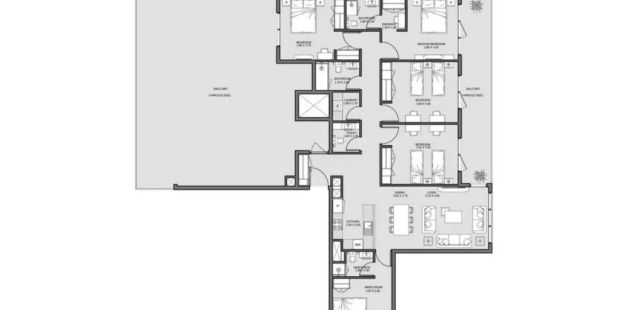 Al Reem Island, Abu Dhabi, UAE의 펜트하우스 침실 4개, 279.92제곱미터 번호 579972