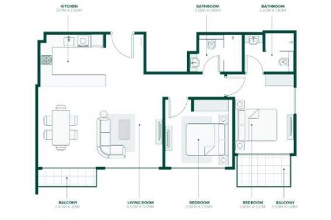 Byt v Nadd Al Sheba, Dubai, SAE 2 ložnice, 86 m² Č.: 636994 - fotografie 4